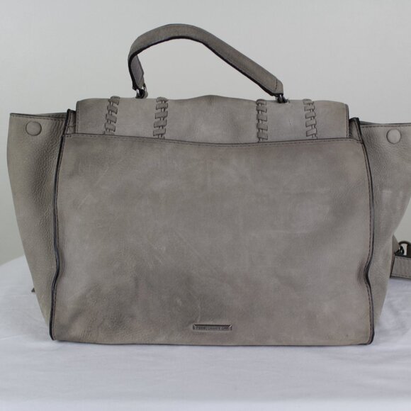 Rebecca Minkoff, Leather Paige Whipstitch Nubuck Satchel Bag - Picture 2 of 14